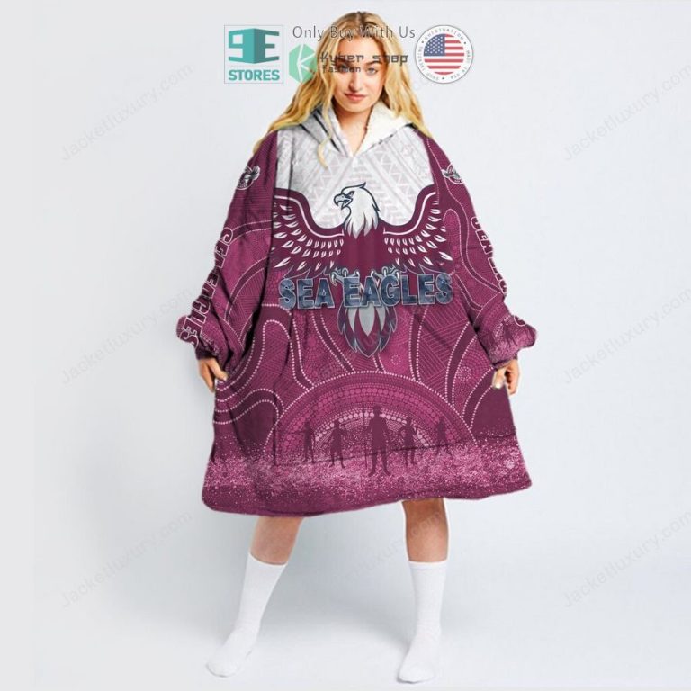 manly warringah sea eagles sherpa hooded blanket 3 80696