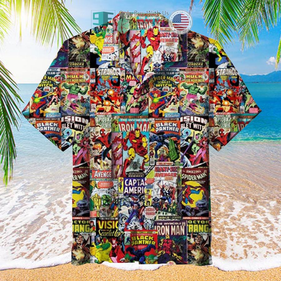 marvel comics heroes covers colorful hawaiian shirt 1 68867