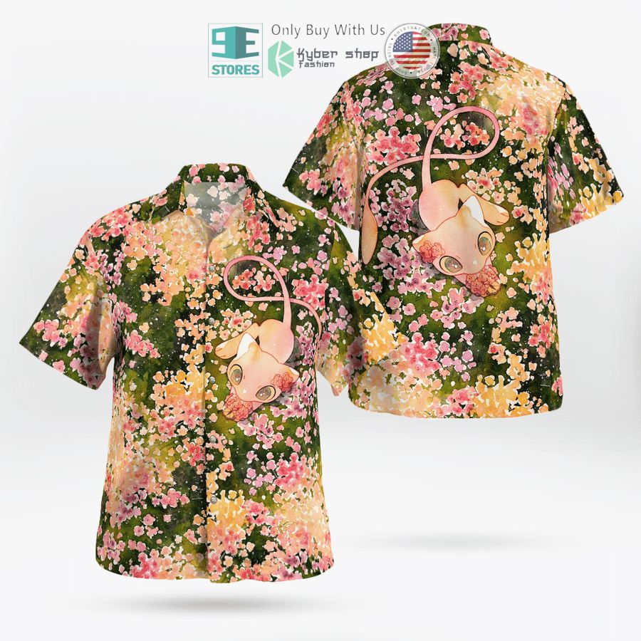 mew summer flowers hawaiian shirt shorts 2 15743