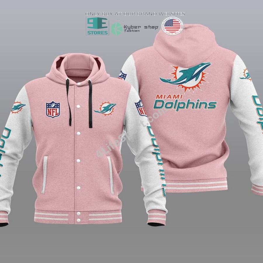miami dolphins baseball hoodie jacket 2 29377