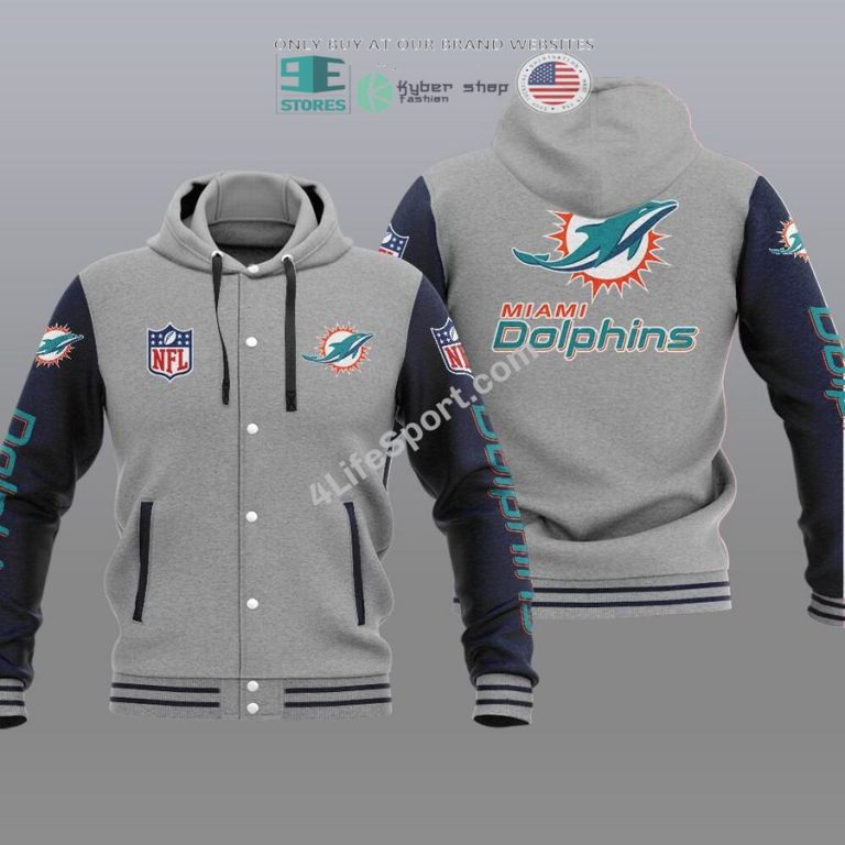 miami dolphins baseball hoodie jacket 3 59663