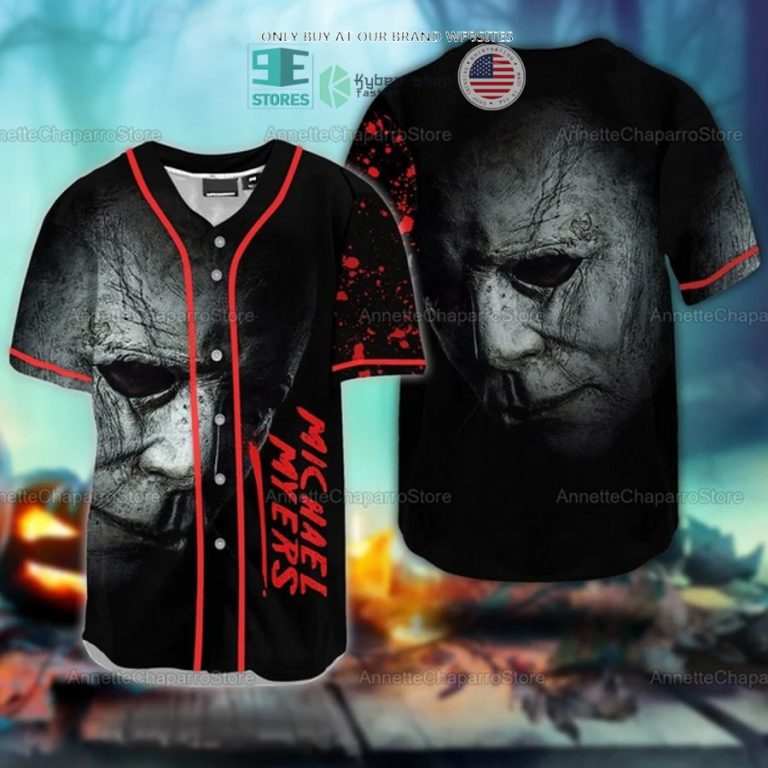 michael myers face black baseball jersey 1 48295