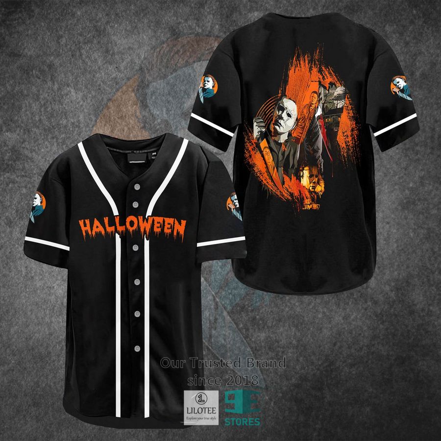michael myers halloween horror movie black baseball jersey 1 55080