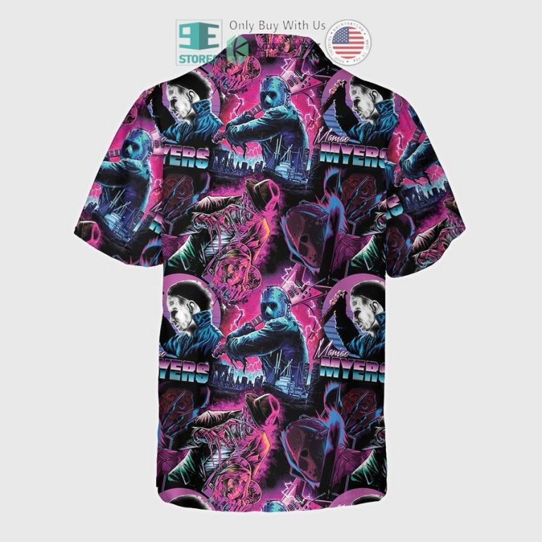 micheal myers freddy krueger jason voorhees purple hawaiian shirt 2 87640