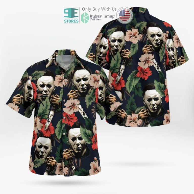 micheal myers hibiscus hawaiian shirt 2 51319