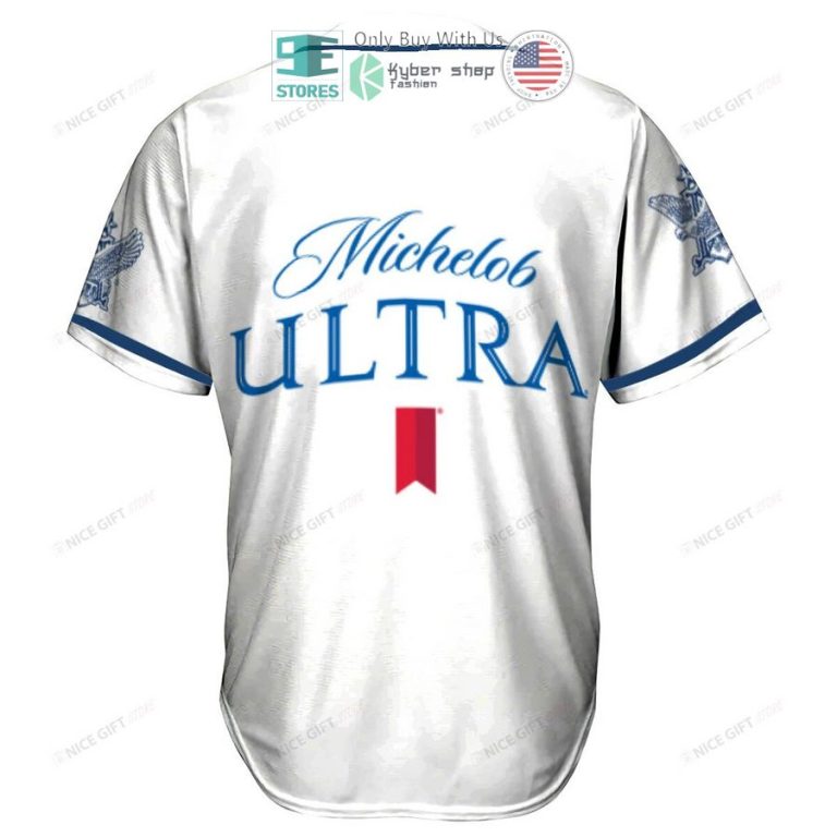 michelob ultra white baseball jersey 3 60679