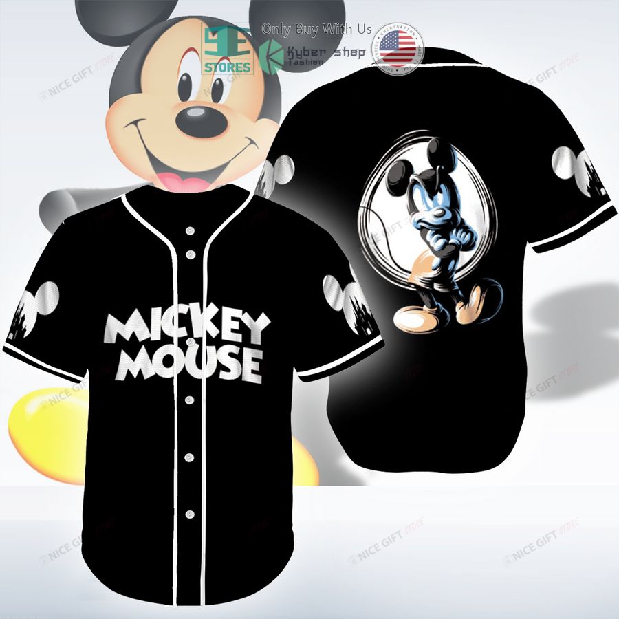 mickey mouse black baseball jersey 1 29300