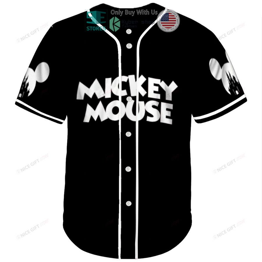 mickey mouse black baseball jersey 2 29098
