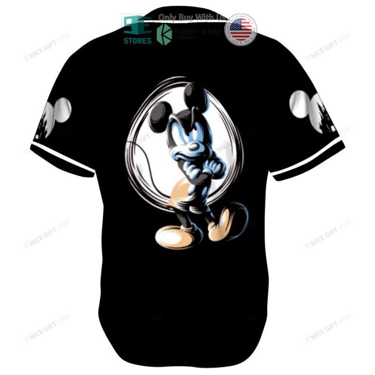 mickey mouse black baseball jersey 3 14036