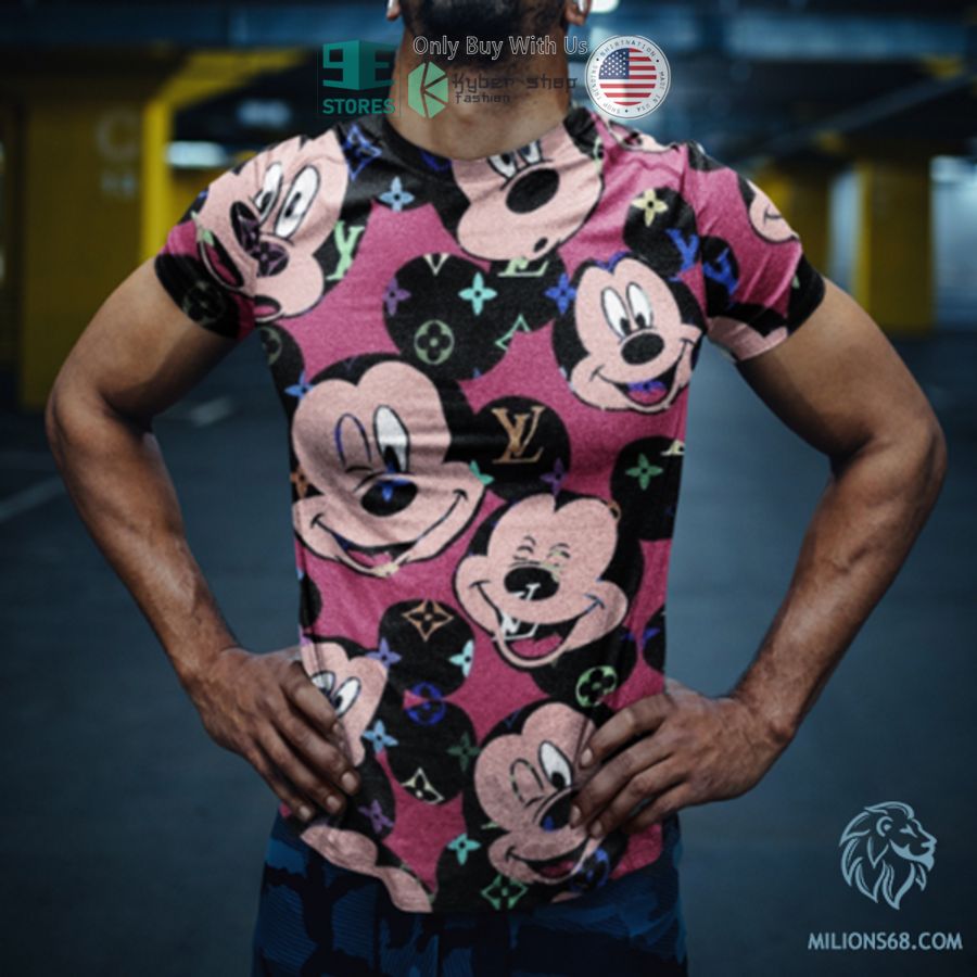 mickey mouse louis vuitton pink 3d t shirt 1 89536