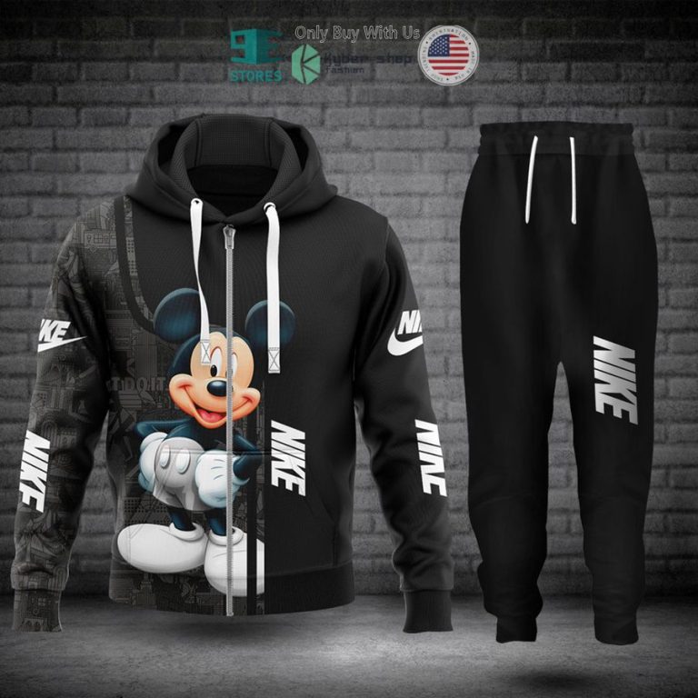 mickey mouse nike black zip hoodie long pants 1 54445