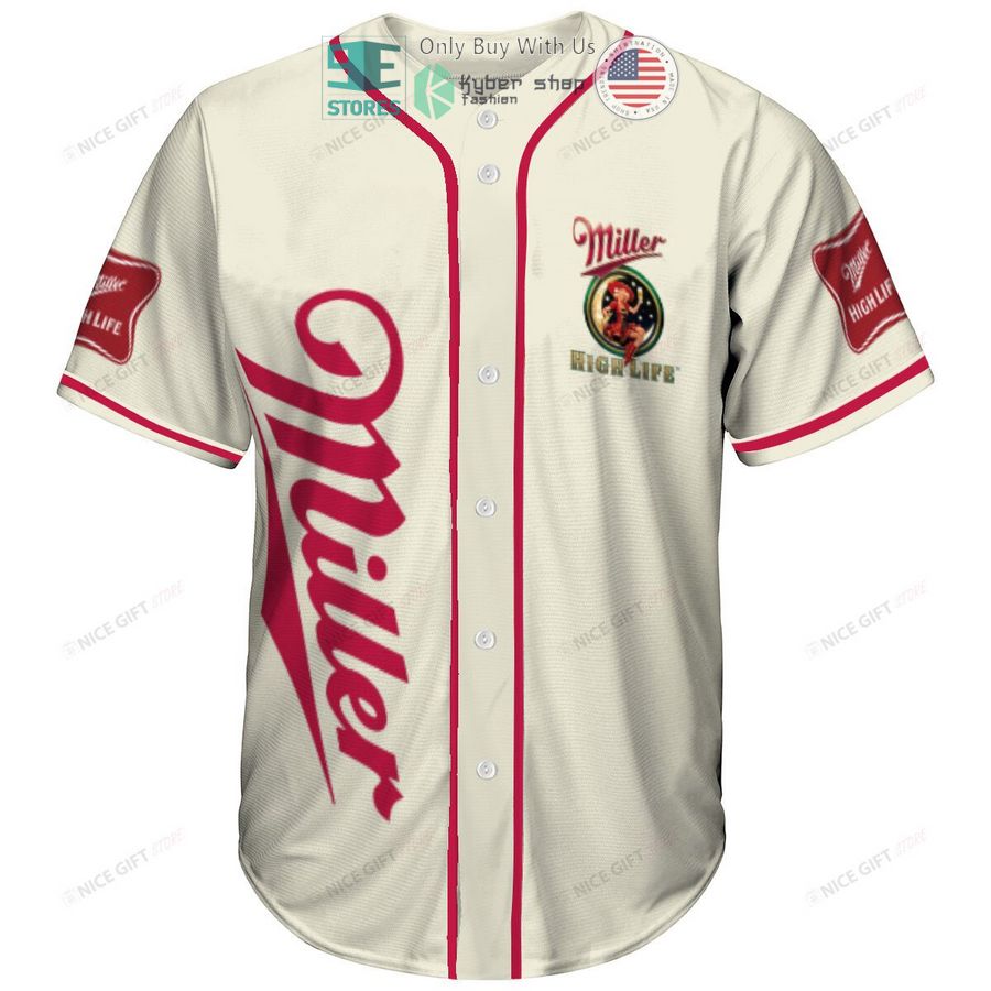 miller high life white baseball jersey 2 77546