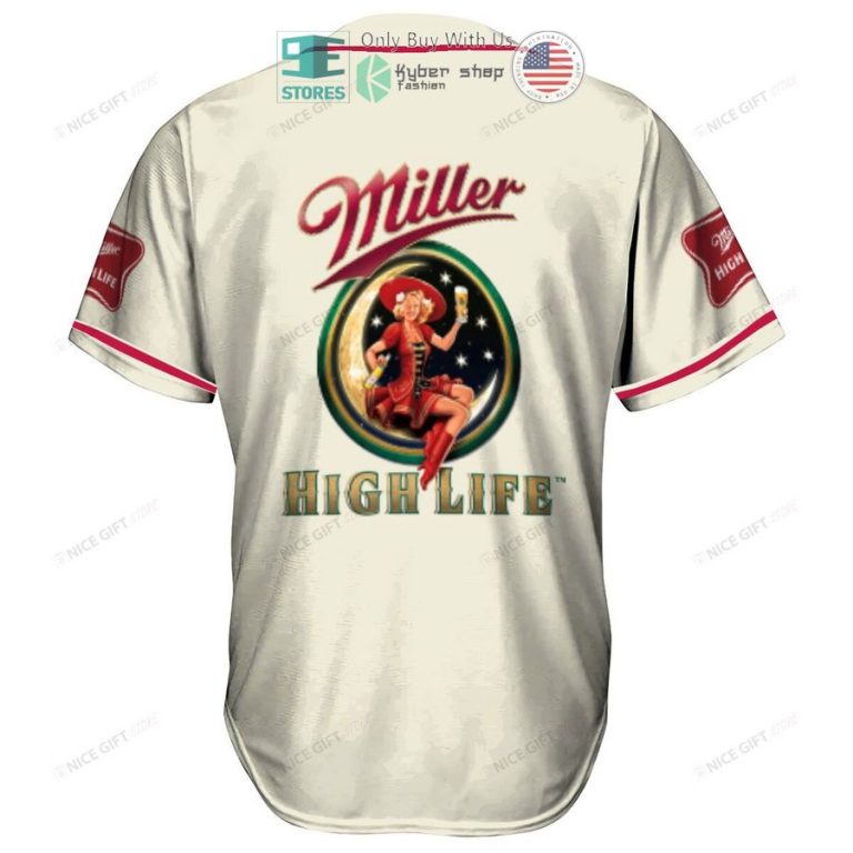 miller high life white baseball jersey 3 77726