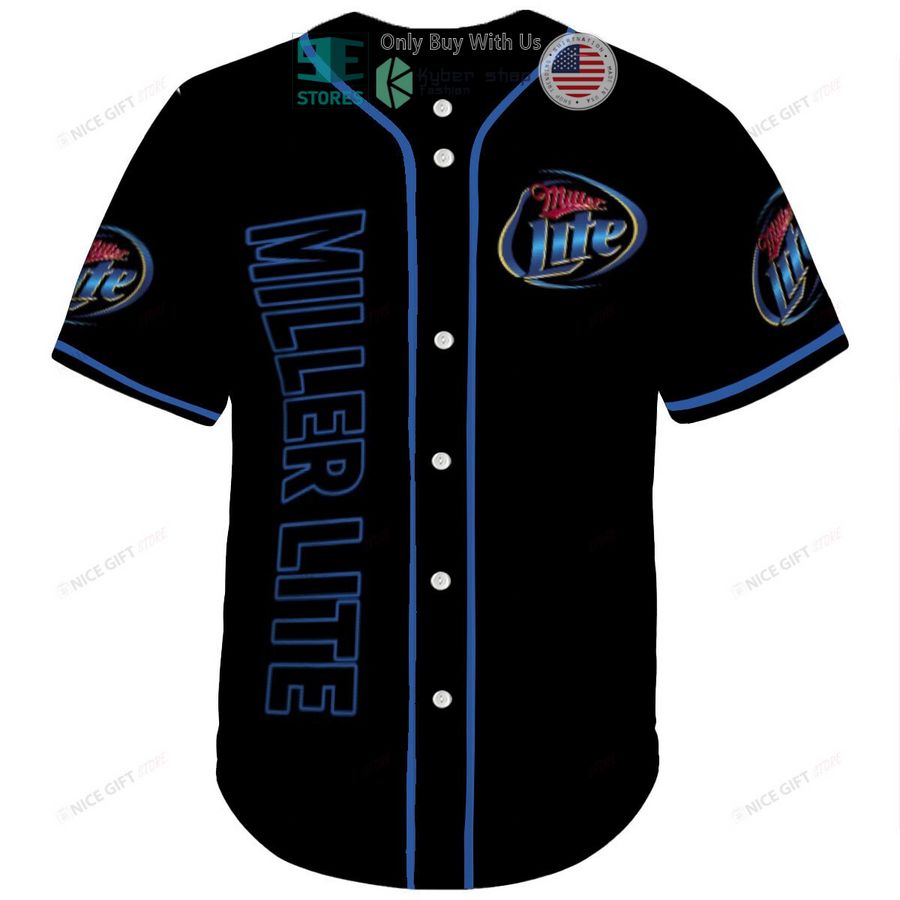 miller lite black blue baseball jersey 2 11039