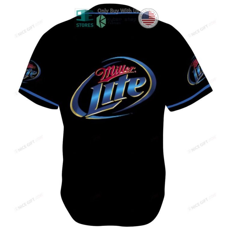 miller lite black blue baseball jersey 3 75542