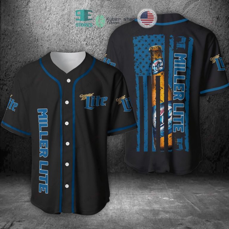 miller lite united states flag black blue baseball jersey 1 61849