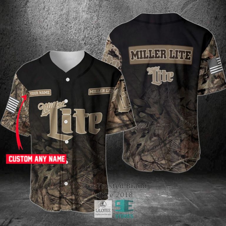 miller lite your name hunting baseball jersey 1 17876