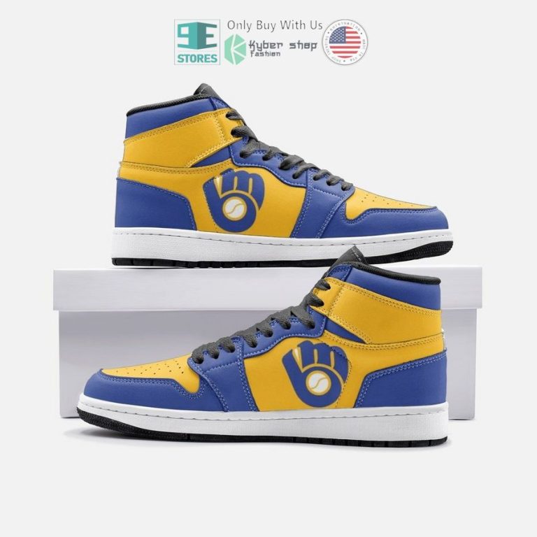 milwaukee brewers logo air jordan high top shoes 1 90756