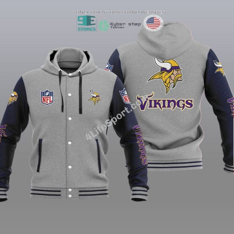 minnesota vikings baseball hoodie jacket 2 41875