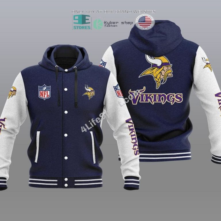 minnesota vikings baseball hoodie jacket 3 44338