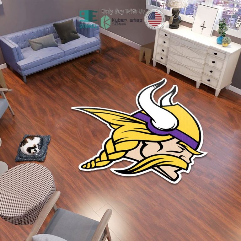 minnesota vikings logo shaped rug 1 94926