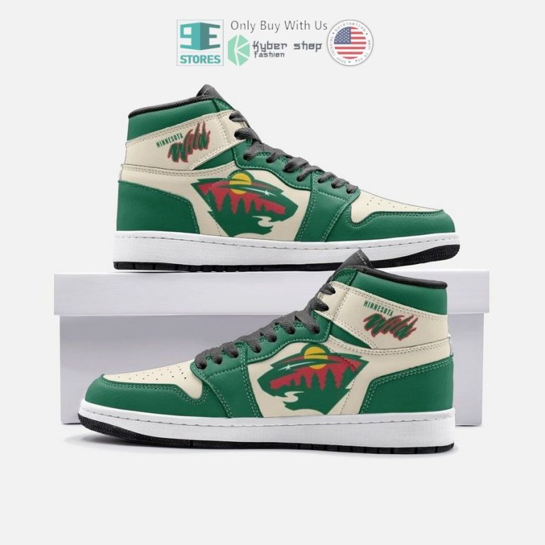 minnesota wild logo air jordan high top shoes 1 54364