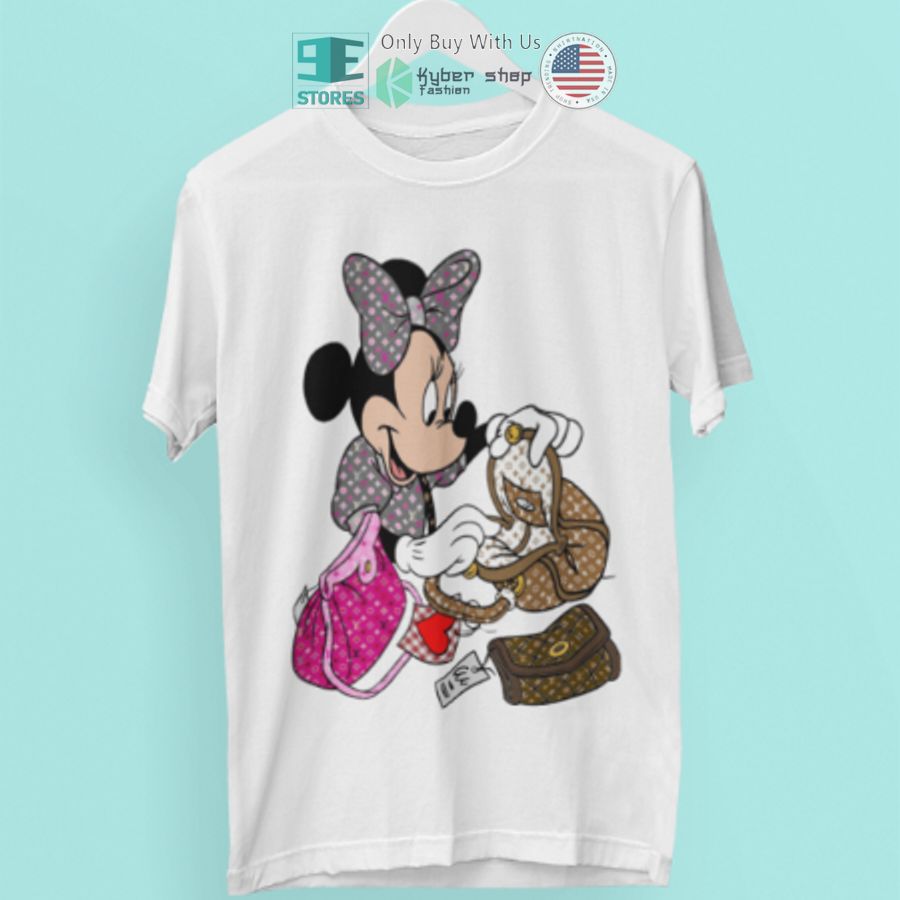 minnie mouse louis vuitton pattern bag white 3d t shirt 1 22105