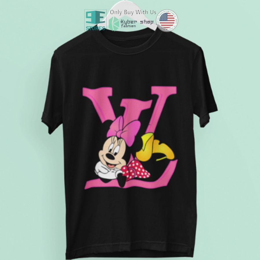 minnie mouse louis vuitton pink black 3d t shirt 1 71959