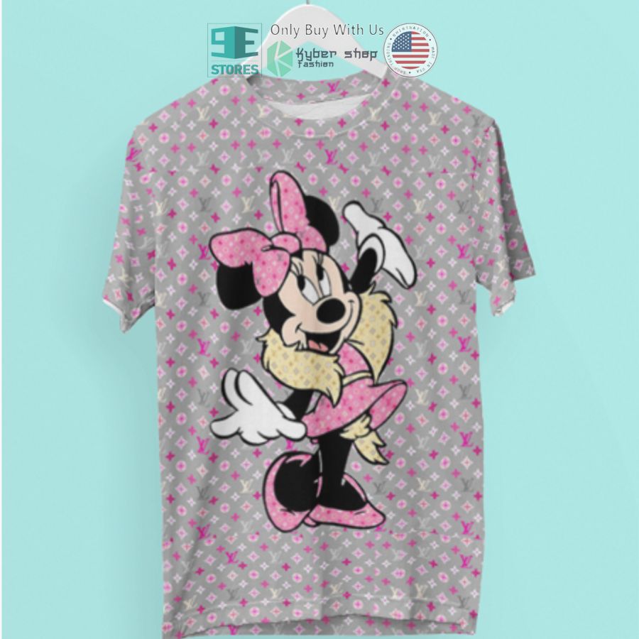 minnie mouse louis vuitton pink pattern 3d t shirt 1 97533