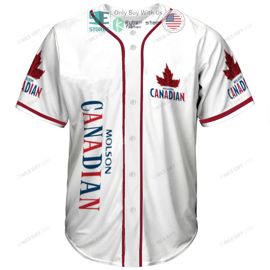 molson canadian logo white baseball jersey 2 14548