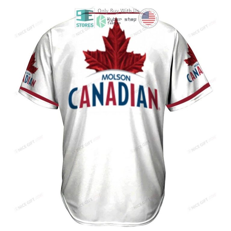 molson canadian logo white baseball jersey 3 95248