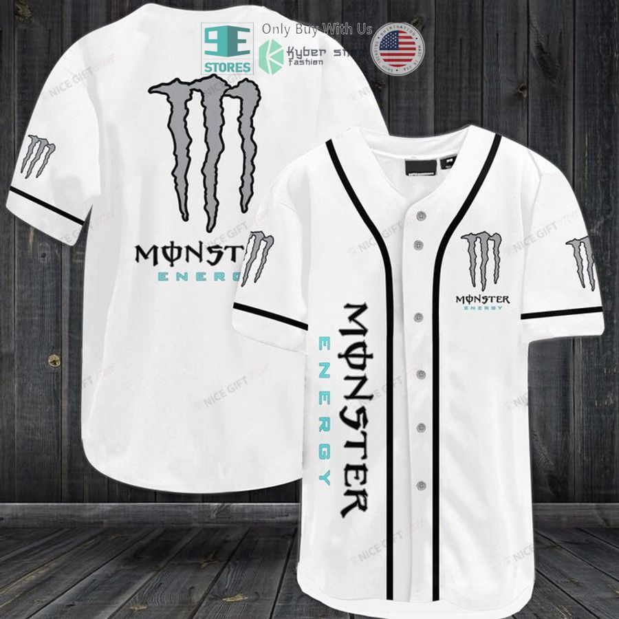 monster energy logo white baseball jersey 1 40934