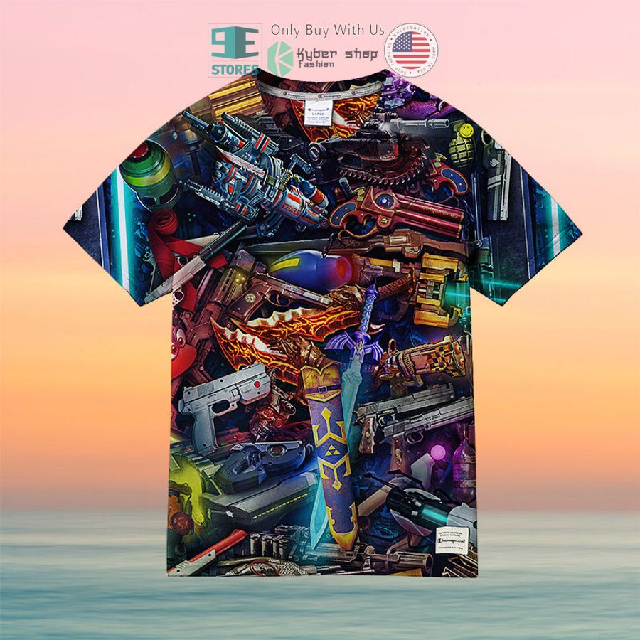 most popular weapons in video games hawaiian shirt 2 65294