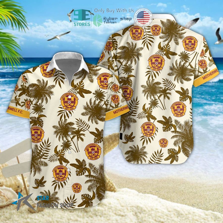 motherwell f c logo palm tree hawaiian shirt shorts 1 97263
