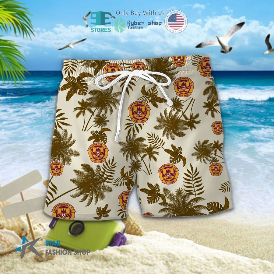 motherwell f c logo palm tree hawaiian shirt shorts 2 55433