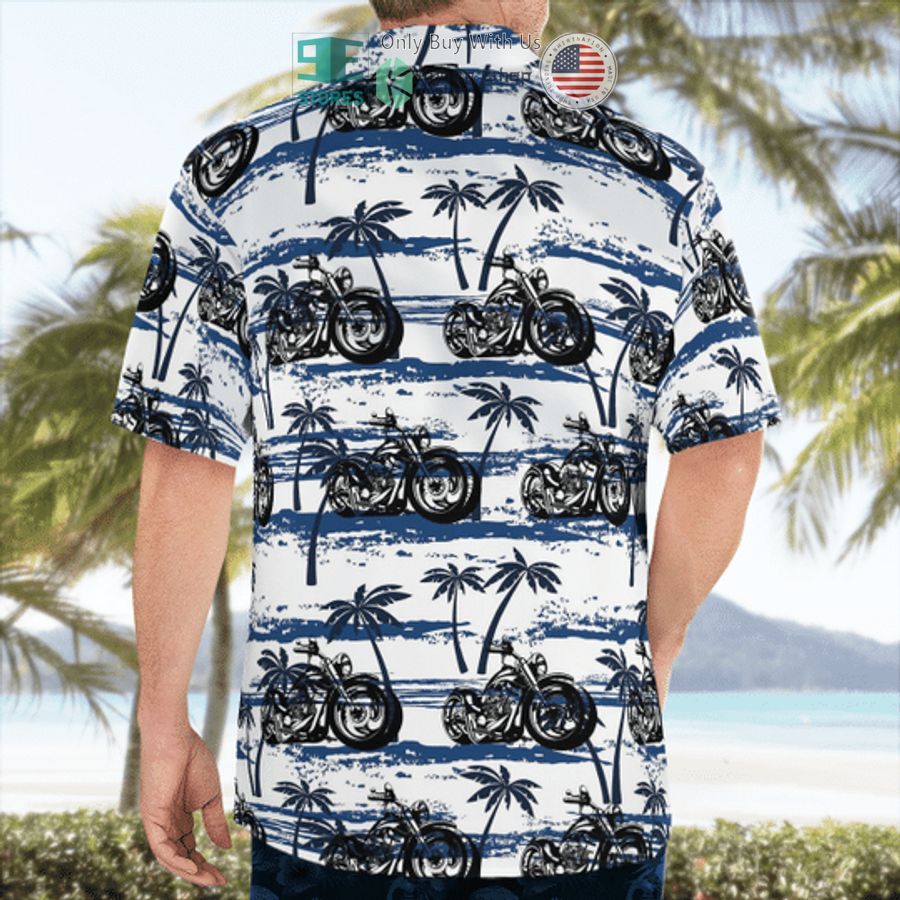 motorcycle palm tree white hawaiian shirt shorts 2 1150