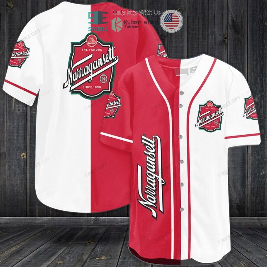 narragansett red white baseball jersey 1 33633