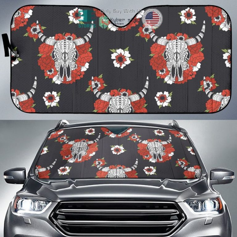 native american bison head car sunshades 1 39874