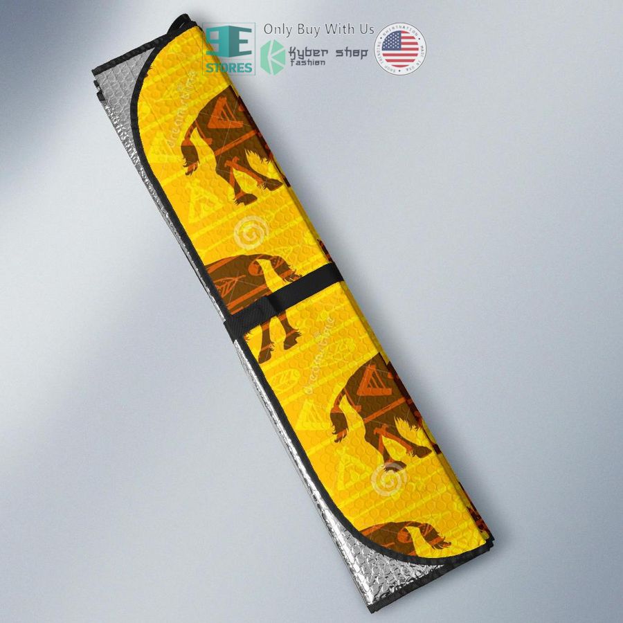 native american car yellow bison pattern sunshades 3 79280