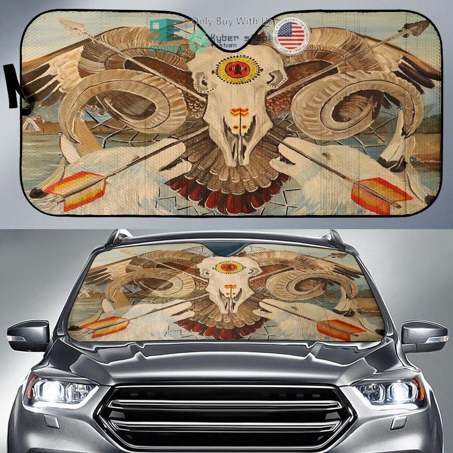 native american owl bison car sunshades 1 75518