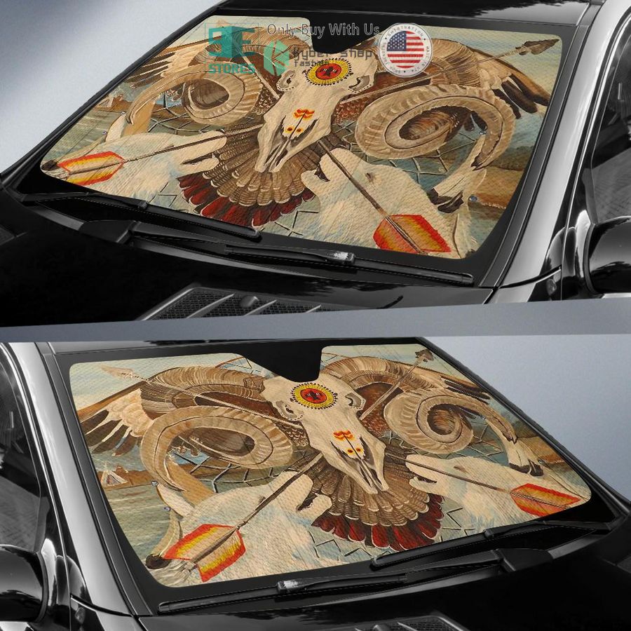 native american owl bison car sunshades 2 39573