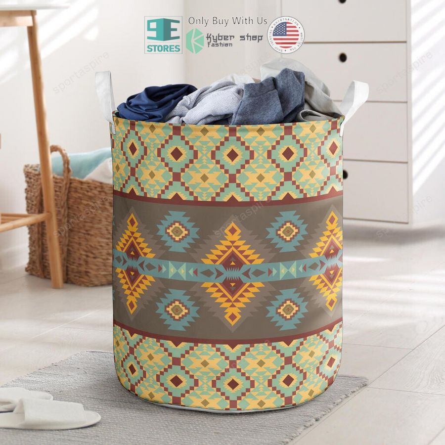 native american pattern laundry basket 1 24733