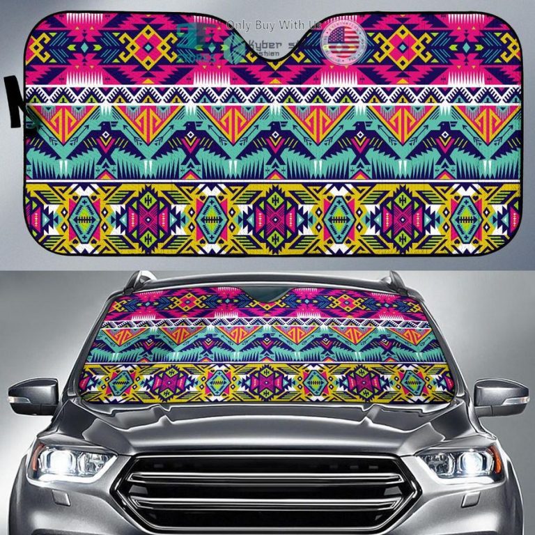 native american thunderbird pattern car sunshades 1 33327