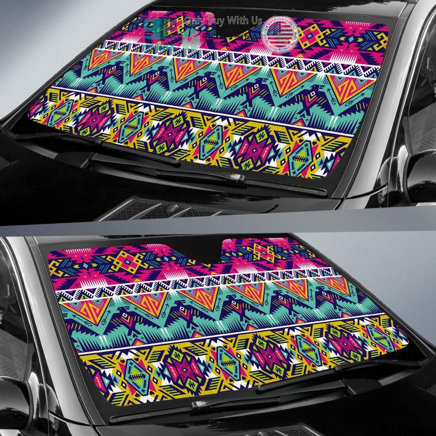 native american thunderbird pattern car sunshades 2 5606