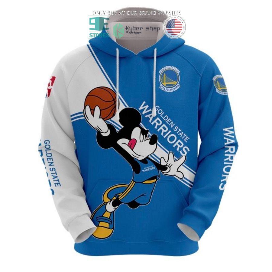 nba golden state warriors mickey mouse blue white shirt hoodie 2 96872