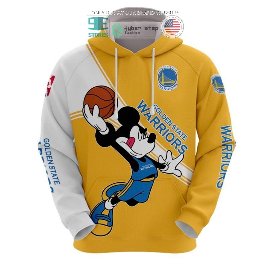 nba golden state warriors mickey mouse yellow white shirt hoodie 2 6948