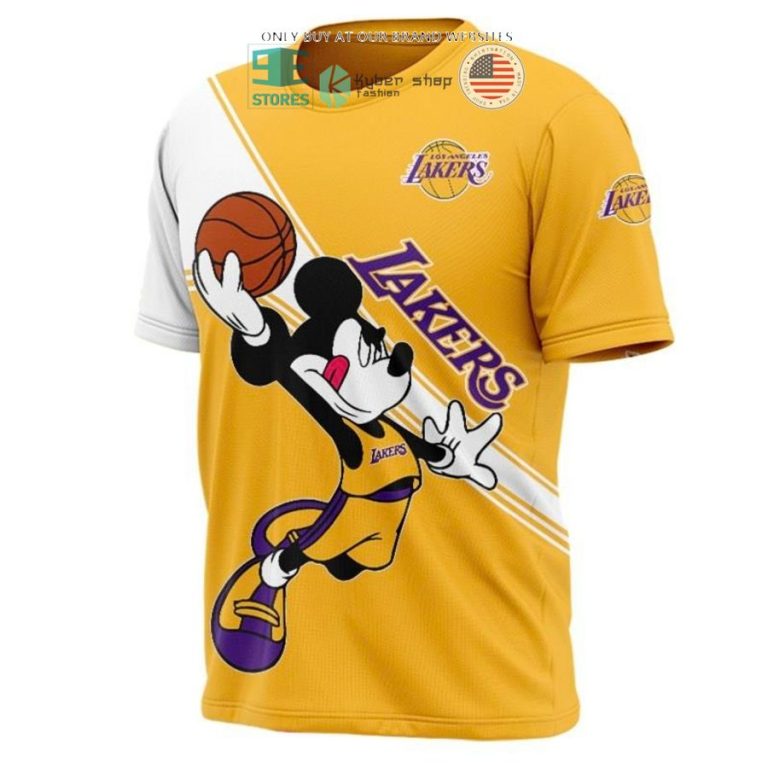 nba los angeles lakers mickey mouse yellow white shirt hoodie 3 22003