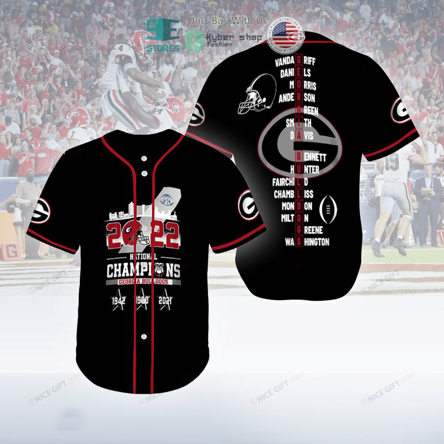 ncaa georgia bulldogs 2022 national champions black baseball jersey 1 8389