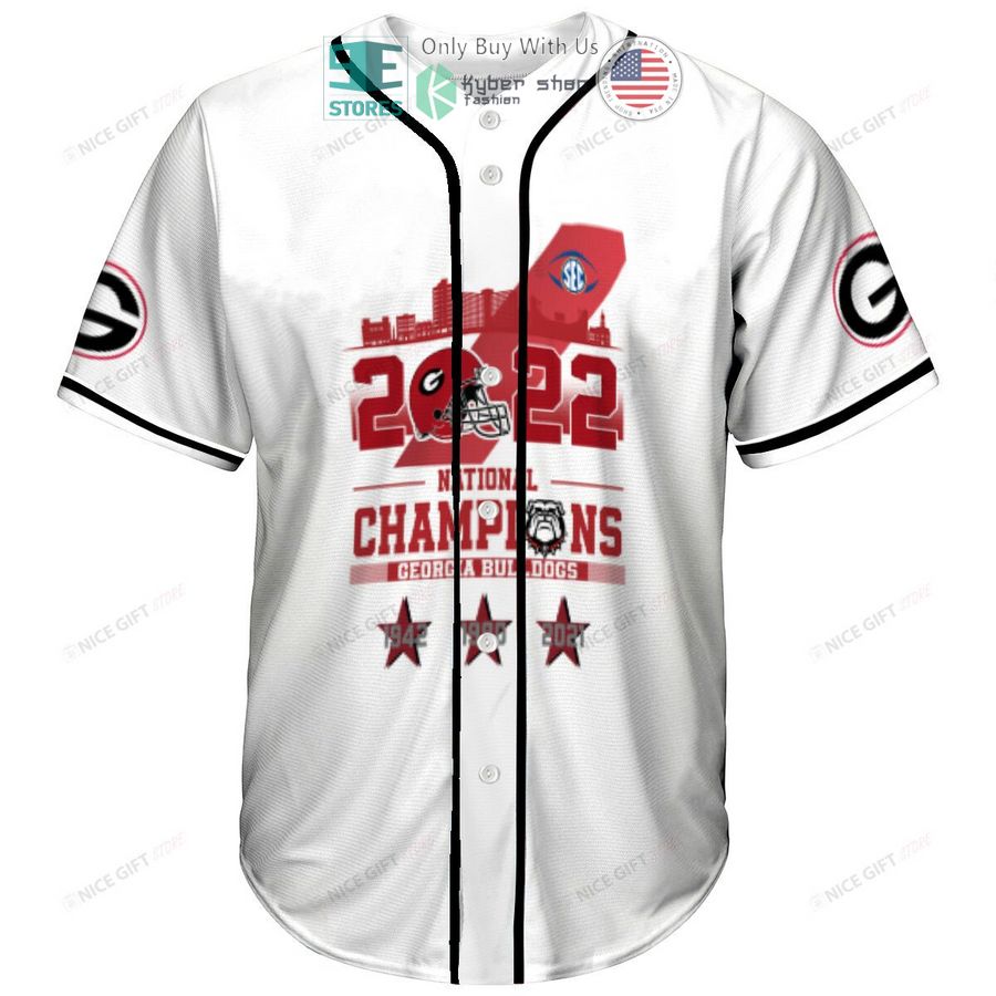 ncaa georgia bulldogs 2022 national champions white baseball jersey 2 6527