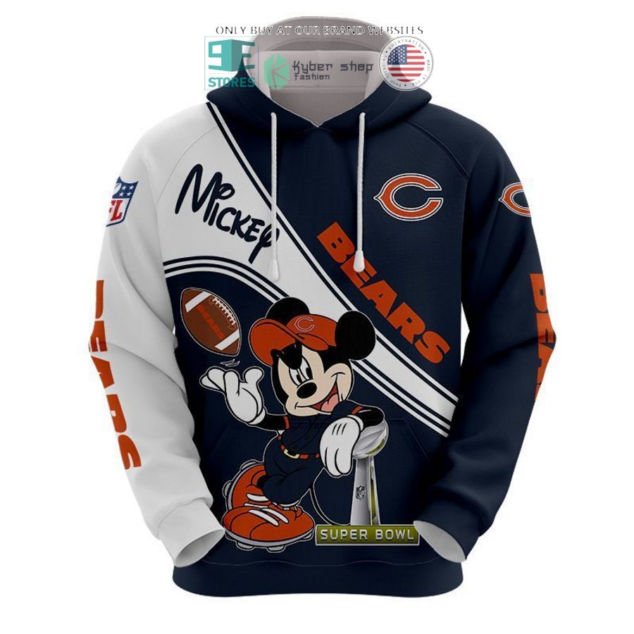 nfl chicago bears mickey mouse blue white shirt hoodie 1 47614